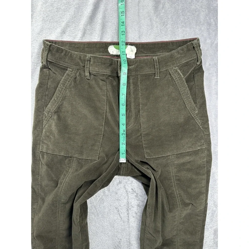 Anthropologie Corduroy Pants Womens 30x27 Green Skinny Mid Rise Preppy Boho